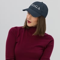 Image 2 of MAGA Make America Great Again - Distressed Dad Hat from PatriotsCo.com