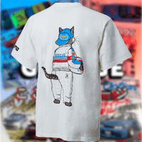 Image 4 of Rare Old Logo NISMO Nissan Racing Driver Cat T-Shirt - Large