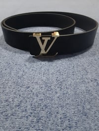 Image 5 of LV Belt Black Gold Buckle