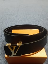Image 3 of LV Belt Black Gold Buckle