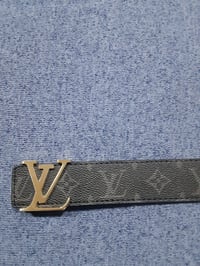 Image 7 of LV Belt Black Gold Buckle