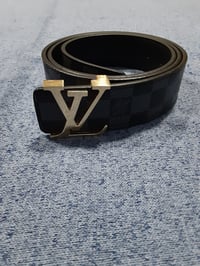 Image 4 of LV Belt Black Checkered