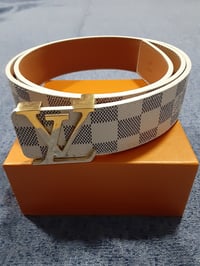 Image 1 of LV Belt White 