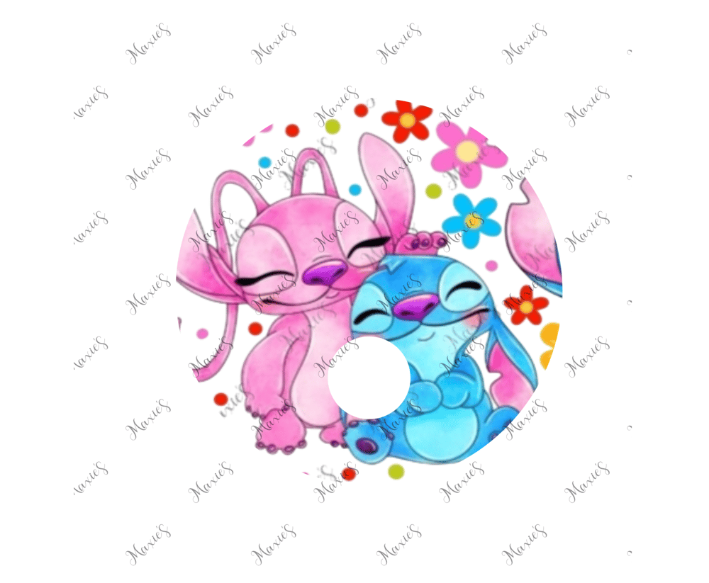 Image of Lovely Stitch Couple UVDTF Lid Decal 