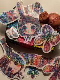Image 2 of Scribble friends sticker set, matte & holo finishes available