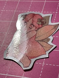 Image 2 of Strawberry + Peach Fairy Sticker Set, matte & gloss + holo finish options available