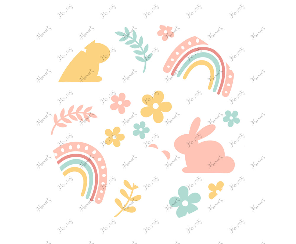 Image of Spring Flowers & Bunny UVDTF Lid Decal