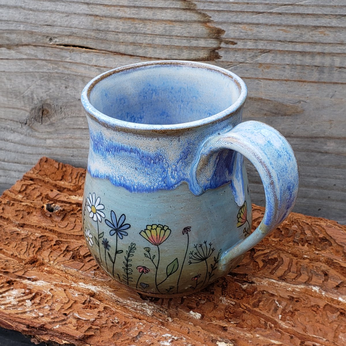 Image of 14-16oz. Meadow Walker mug, Tall, Brown stoneware