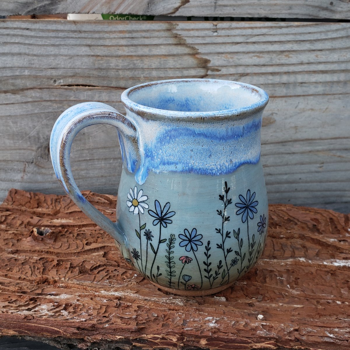 Image of 14-16oz. Meadow Walker mug, Tall, Brown stoneware #2