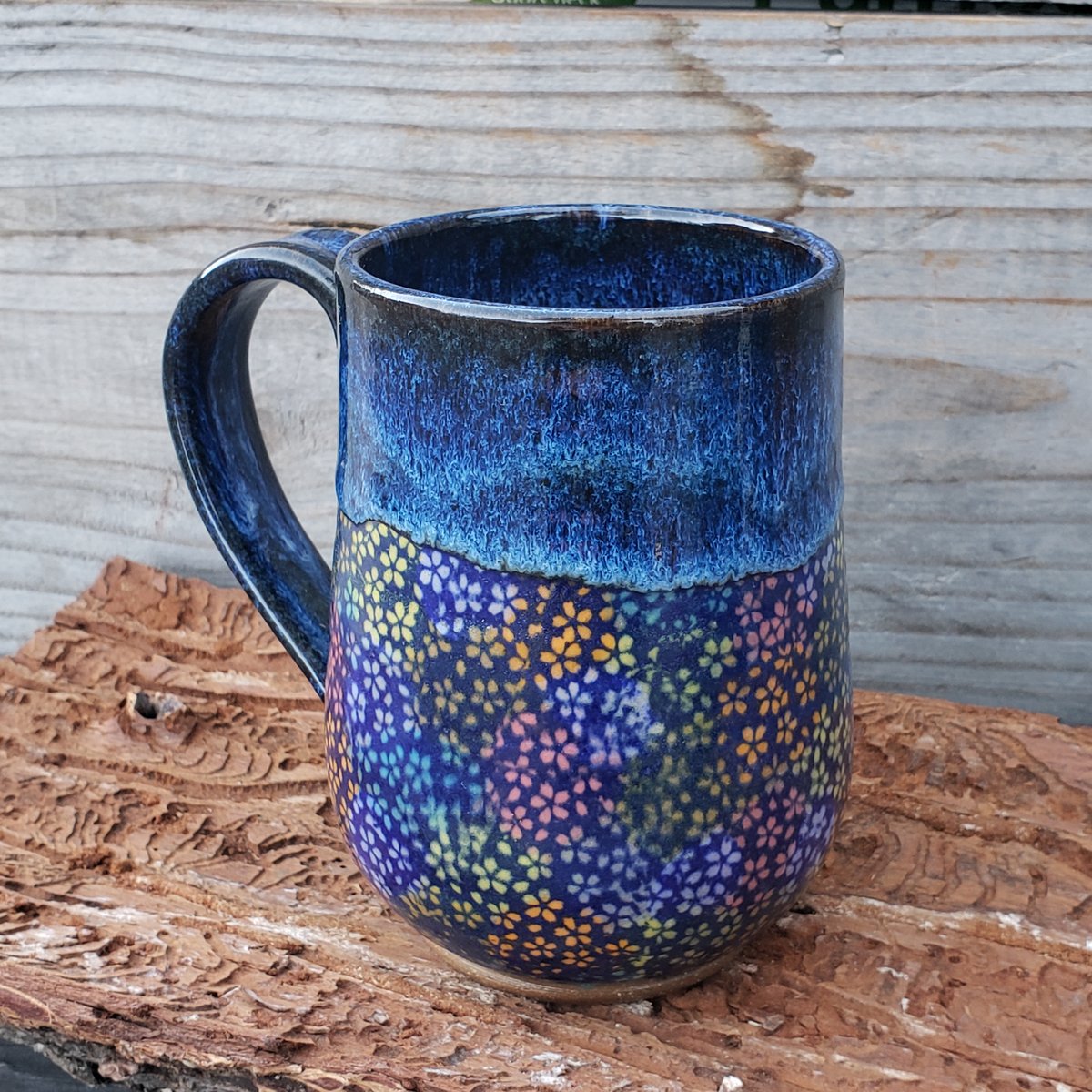 Image of 16oz. Batik mug, Brown stoneware 042024