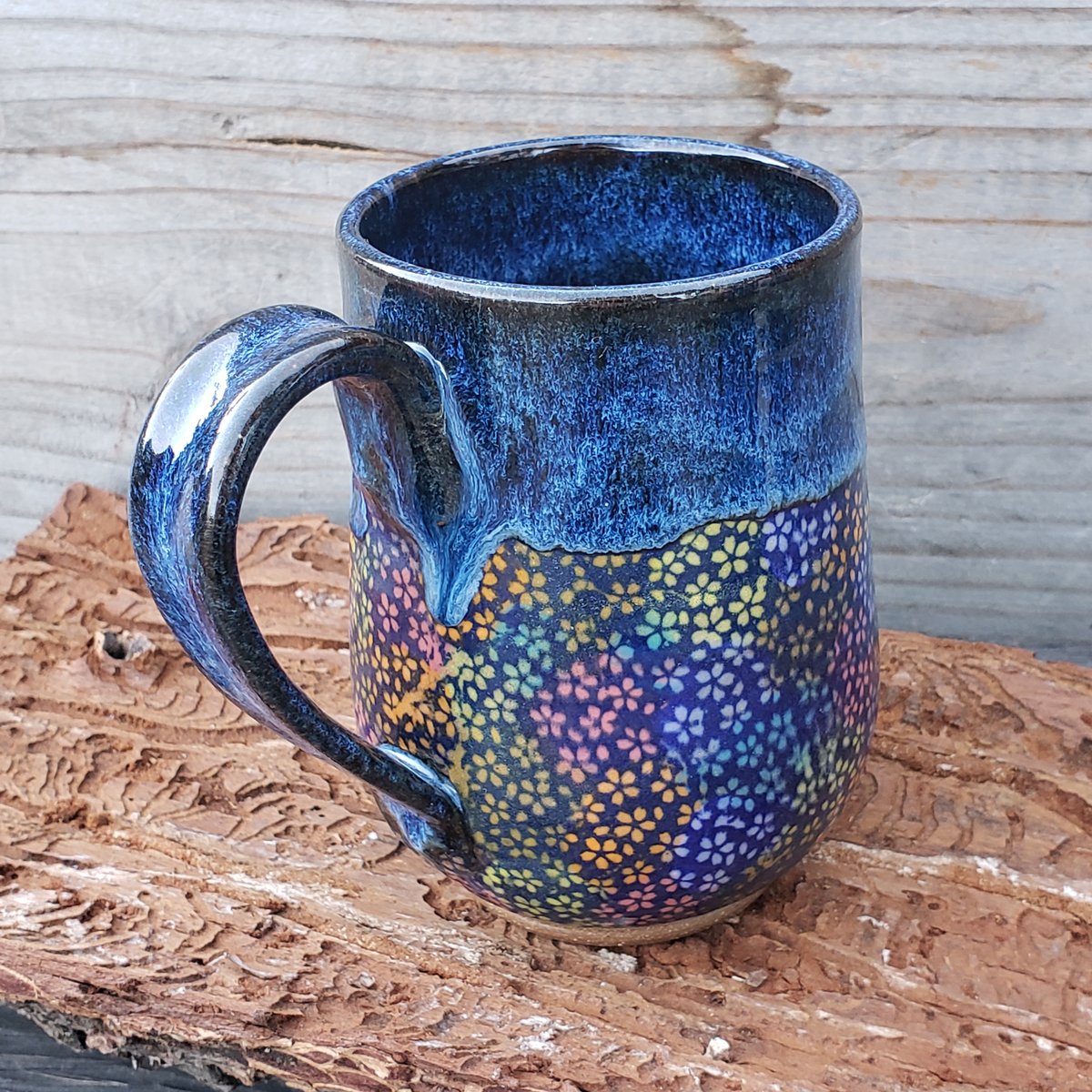 Image of 16oz. Batik mug, Brown stoneware 042024