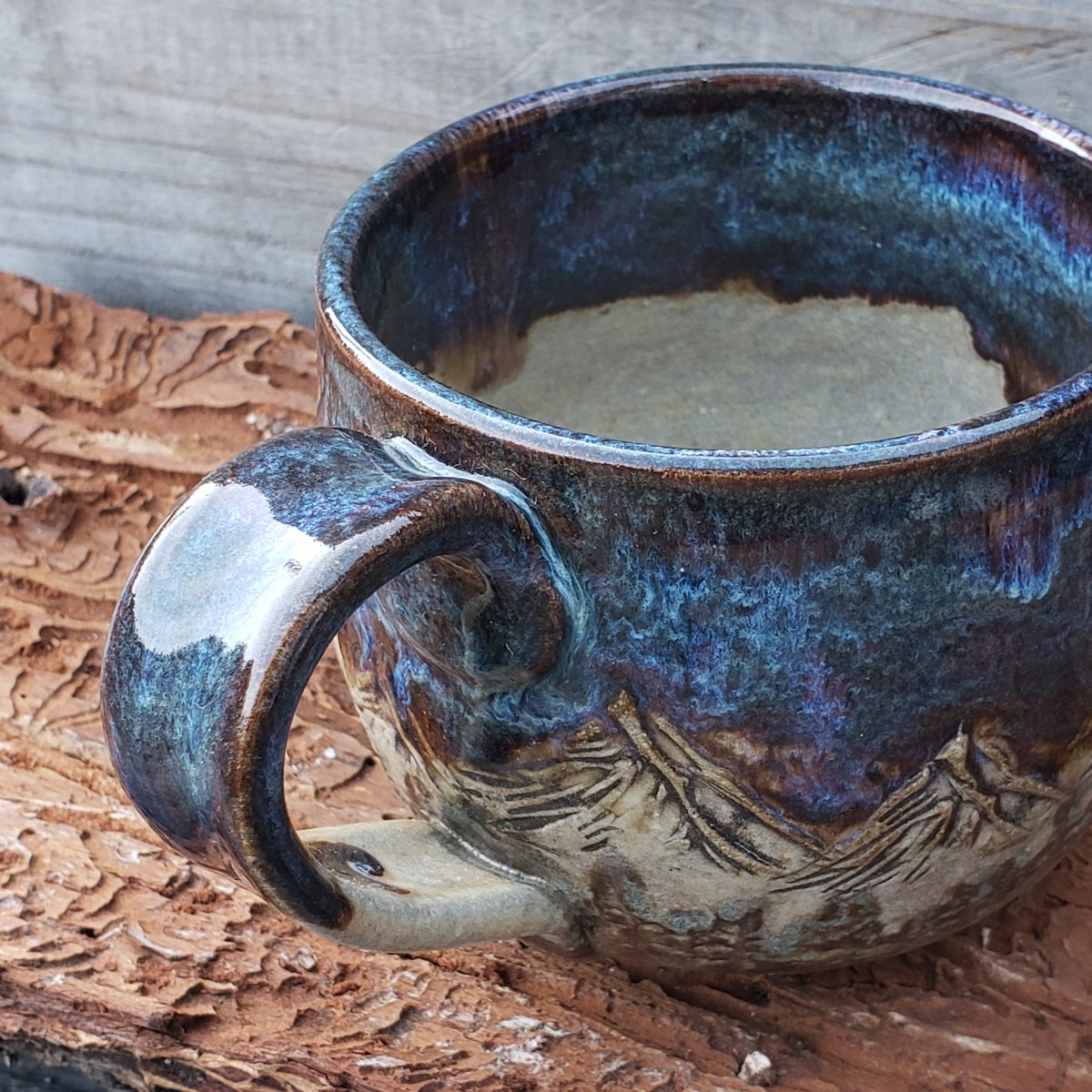 Image of 16oz. Nestled in the Woods mug, Brown stoneware 042024