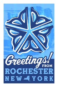 Image 1 of Rochester Blue Greetings! Postcard