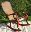 Antique Victorian Lincoln Rocking Chair French Cane Back And Seat