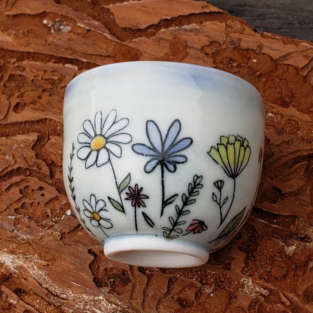 Image of 45ml Meadow Walker tiny teacup, Porcelain #3