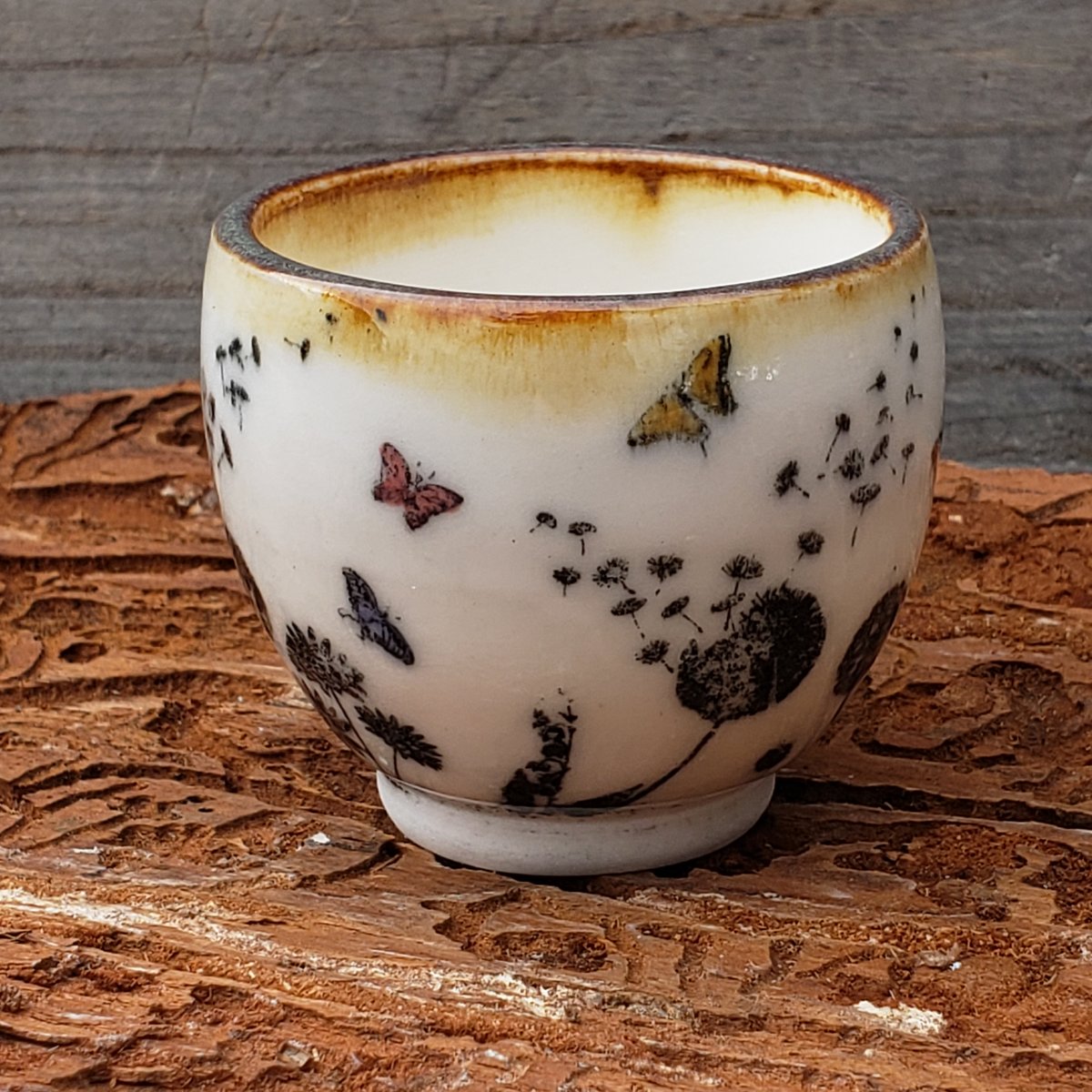 Image of 60ml Butterfly Friends tiny teacup, Porcelain