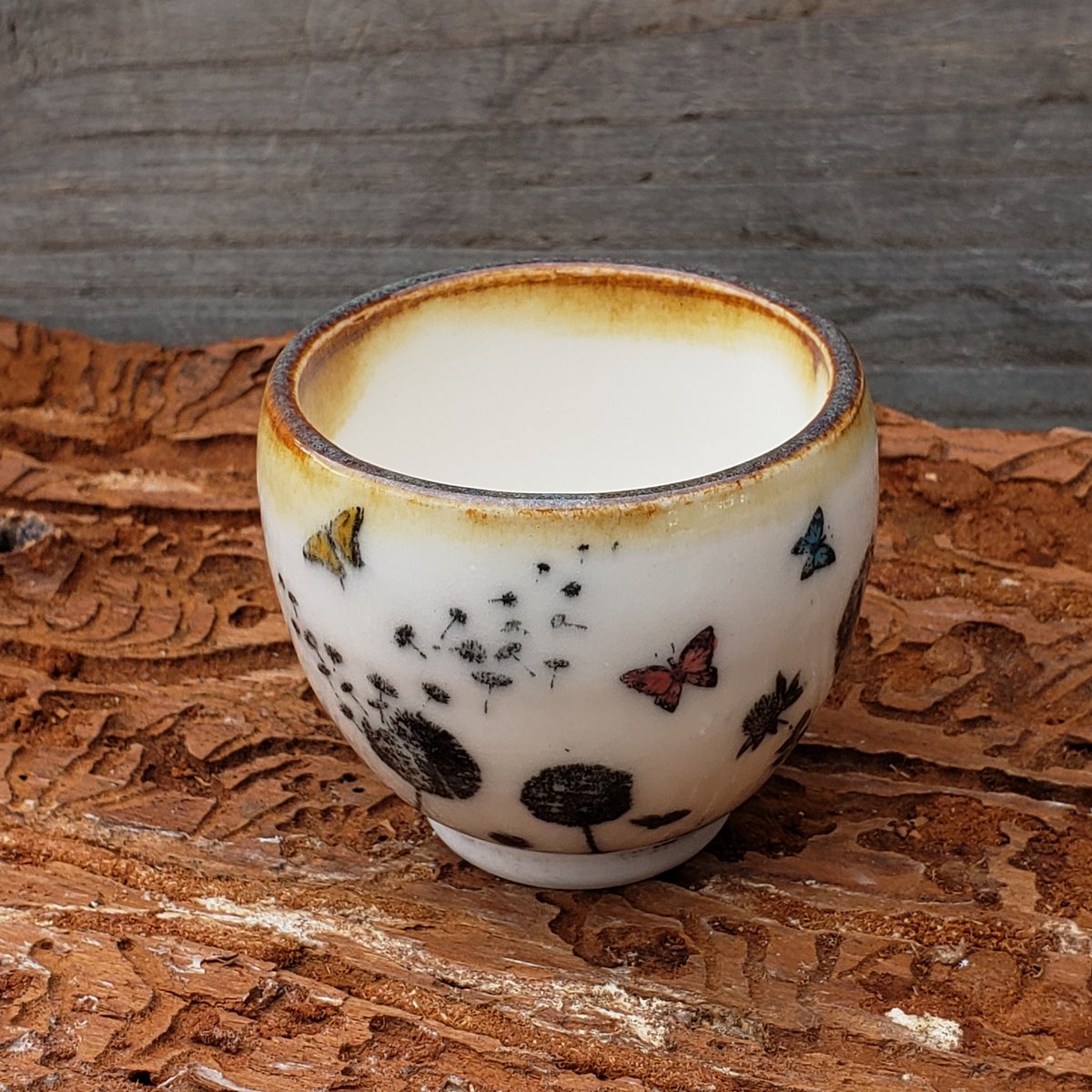Image of 60ml Butterfly Friends tiny teacup, Porcelain