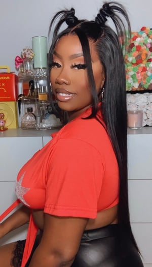 Image of Straight Jet Black 9”x6” Closure Wig in 24”