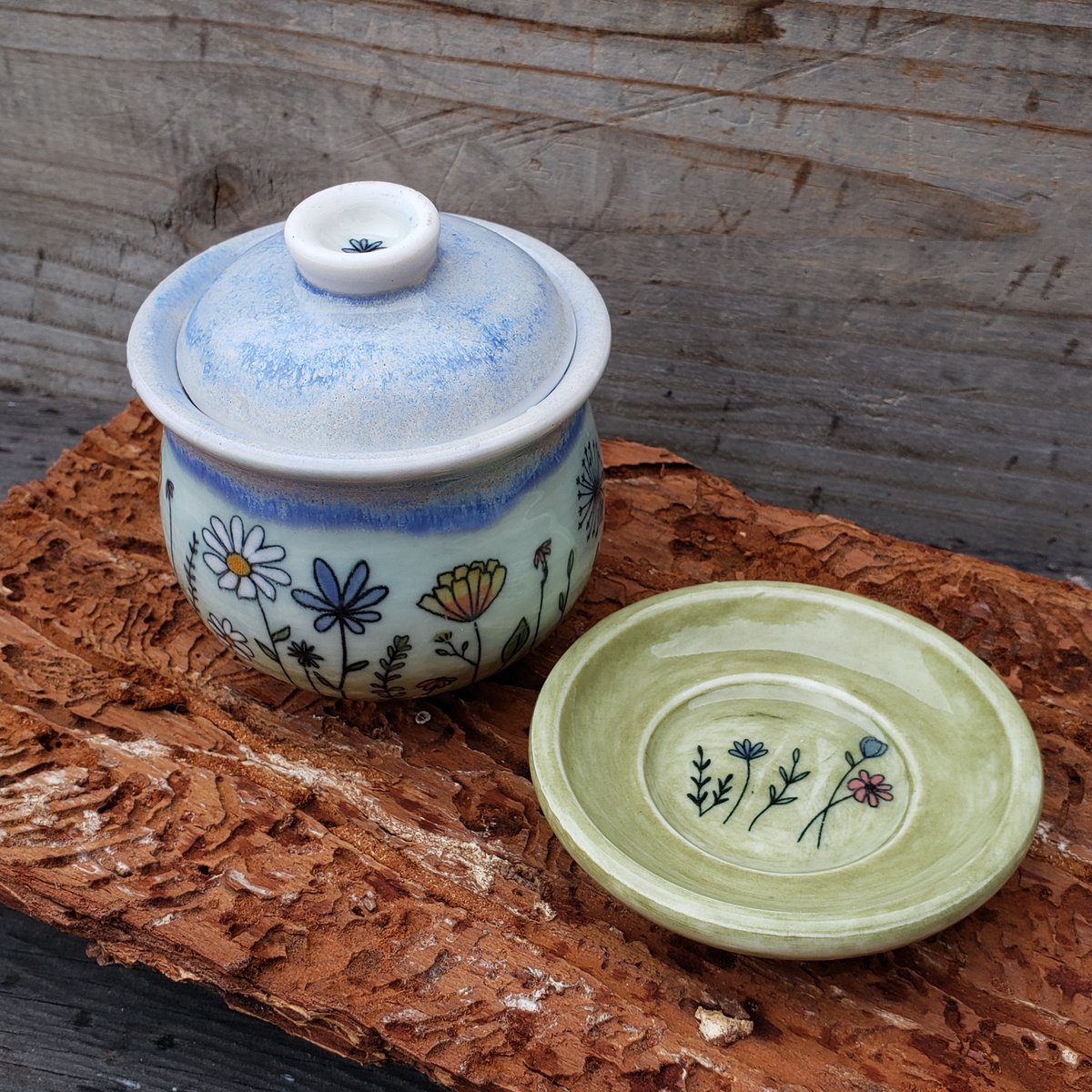 Image of 130ml Gaiwan Set: Meadow Walker, Porcelain