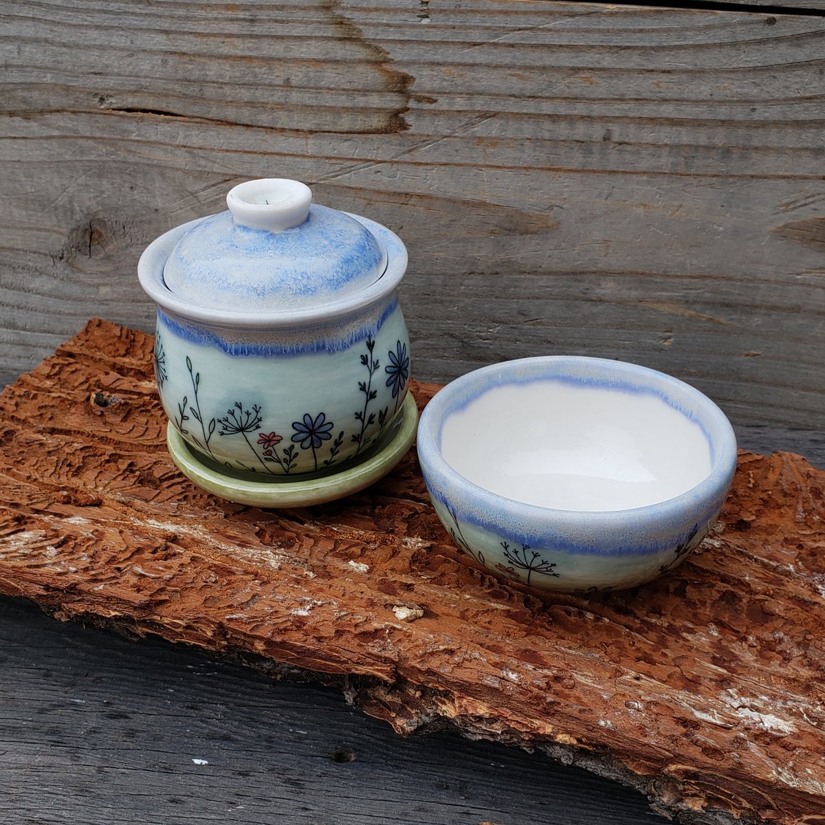 Image of 130ml Gaiwan Set: Meadow Walker, Porcelain