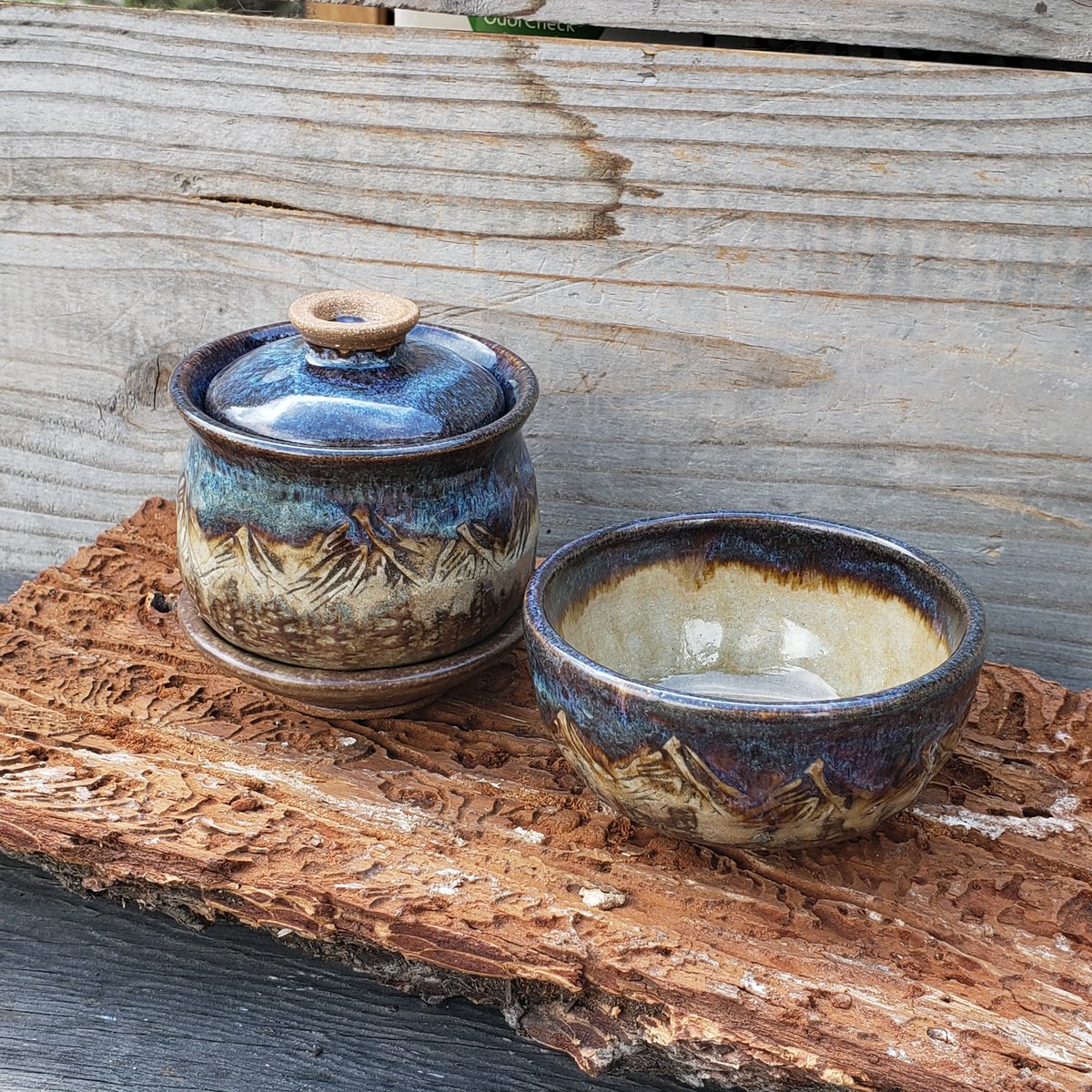 Image of 140ml Gaiwan Set: Nestled in the Woods, Brown stoneware