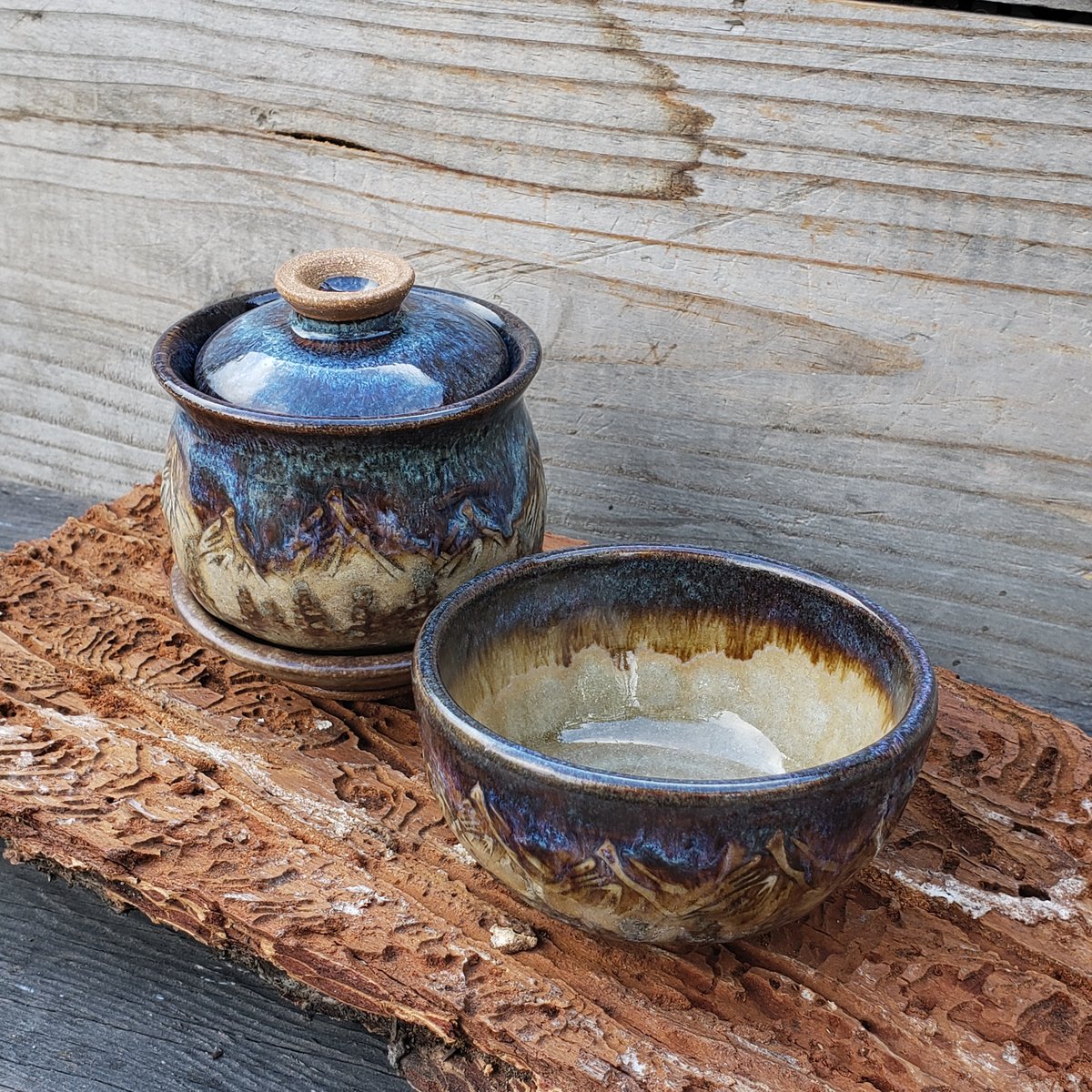 Image of 140ml Gaiwan Set: Nestled in the Woods, Brown stoneware