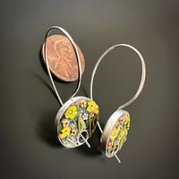 Image 2 of Pierced Disc Micro Mosaic Earrings