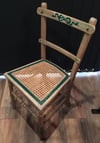 Antique Edwardian French Cane/Rattan Bedroom/Side Chair Hand Painted Rustic