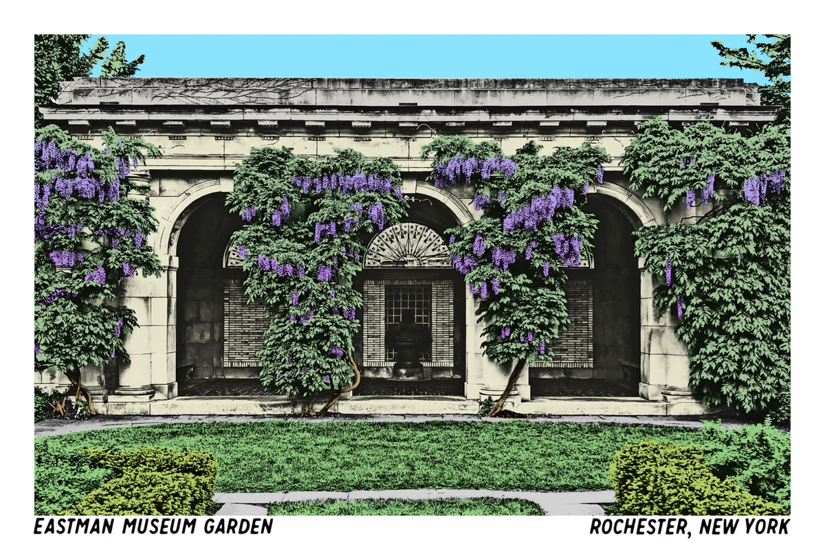 Eastman Museum Garden Postcard | Dellarious