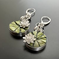 Image 1 of Lily Pad and Lotus Earrings