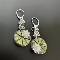 Image 2 of Lily Pad and Lotus Earrings