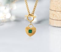 Image 2 of Malachite Heart Necklace