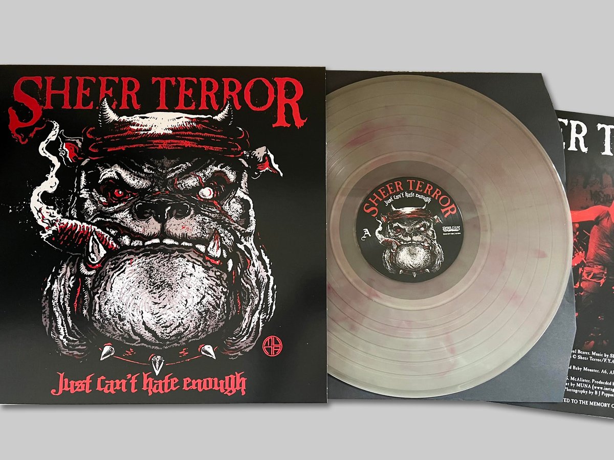 Sheer Terror-Just Can't Hate Enough LP coke bottle clear with red