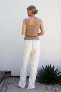 Image 2 of Silk/Satin Flair Pant White