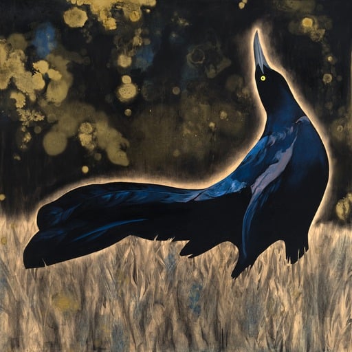 Grackle Rising by Carly Weaver - Original Painting
