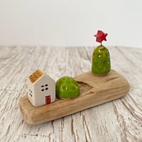Image 2 of Driftwood and Ceramic House with Trees
