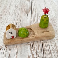 Image 3 of Driftwood and Ceramic House with Trees