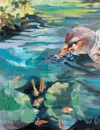 Image 2 of WatchingThem Swim – Mallard ducks painting