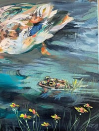Image 3 of WatchingThem Swim – Mallard ducks painting