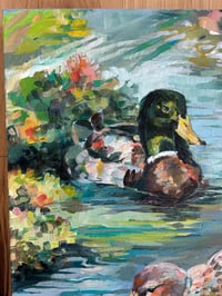 Image 4 of WatchingThem Swim – Mallard ducks painting