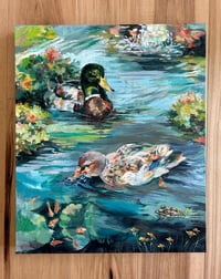 Image 5 of WatchingThem Swim – Mallard ducks painting