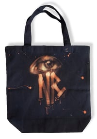 Image 2 of “WANT YOUR SKULL” BLEACH PAINTED CANVAS TOTE
