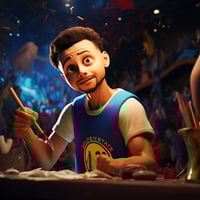 Image 2 of STEPH CURRY CARTOON GRAPHIC T-SHIRT