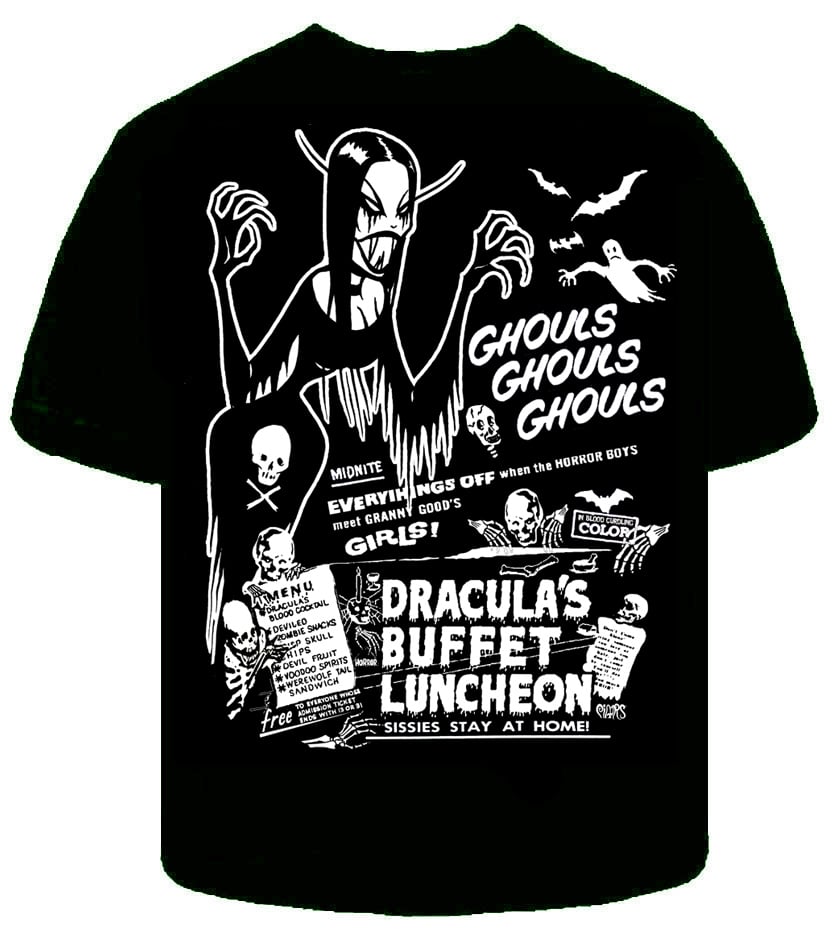 Image of  GHOULS GHOULS GHOULS mens shirt - few leftovers 