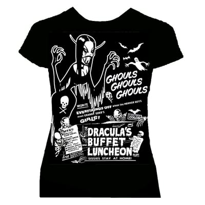 Image of preorder  Ghouls Ghouls Ghouls womans fitted  shirt - ships may 17th