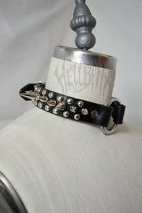 Image 3 of Hellbent Spiked O-Ring Choker - Leather collar - Handmade - Bondage Collar - Unisex - Ready to Ship