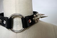 Image 1 of Hellbent Spiked O-Ring Choker - Leather collar - Handmade - Bondage Collar - Unisex - Ready to Ship