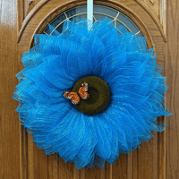 Image 1 of Turquoise Sunflower Wreath