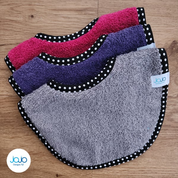 Image of Dribble Bibs - White dots 