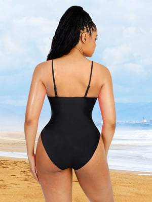 Deep Neck V Sexy Strap Shape One Piece Body Sculpting Swimsuit